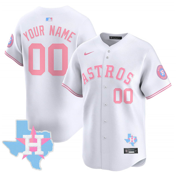 Youth Houston Astros Active Player Custom White Bubblegum Pink Limited Stitched Jersey Youth Houston Astros Active Player Custom White Bubblegum Pink Limited Stitched Jersey